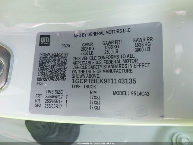 2026 CHEVROLET COLORADO WT, 4WD 9