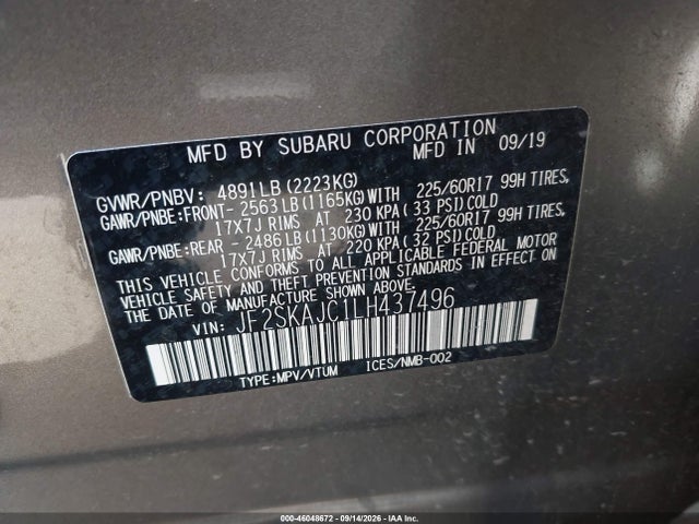 2020 SUBARU FORESTER PREMIUM 9