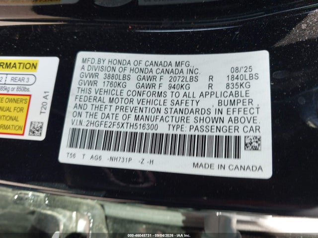 2026 HONDA CIVIC SPORT 9