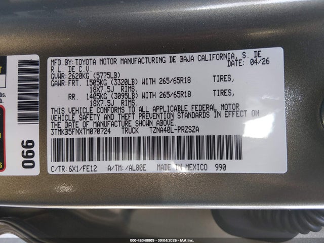 2026 TOYOTA TACOMA TRD SPORT 9
