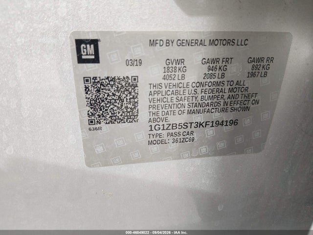 2019 CHEVROLET MALIBU 1LS 9