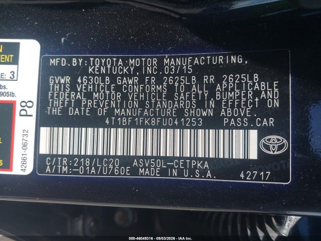 2015 Toyota CAMRY XSE — фото 9