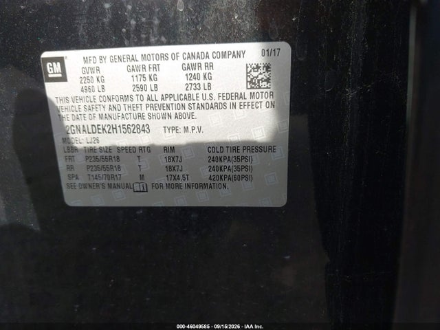2017 CHEVROLET EQUINOX PREMIER 9
