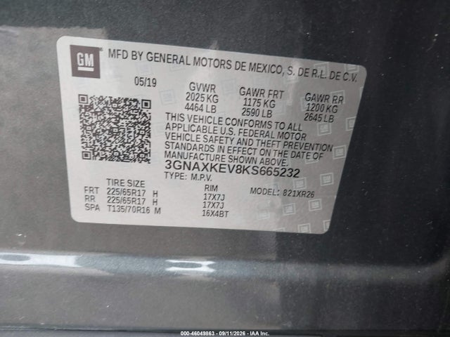2019 CHEVROLET EQUINOX LT 9