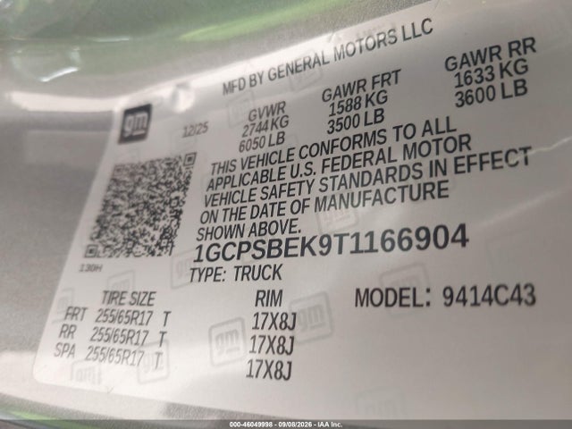 2026 CHEVROLET COLORADO WT, RWD 9