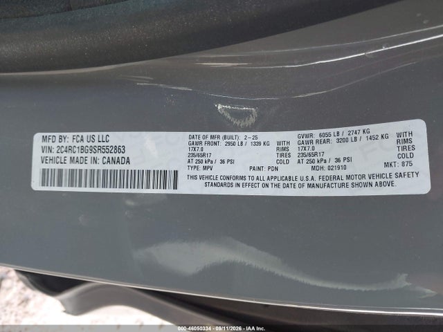 2025 CHRYSLER PACIFICA SELECT 9