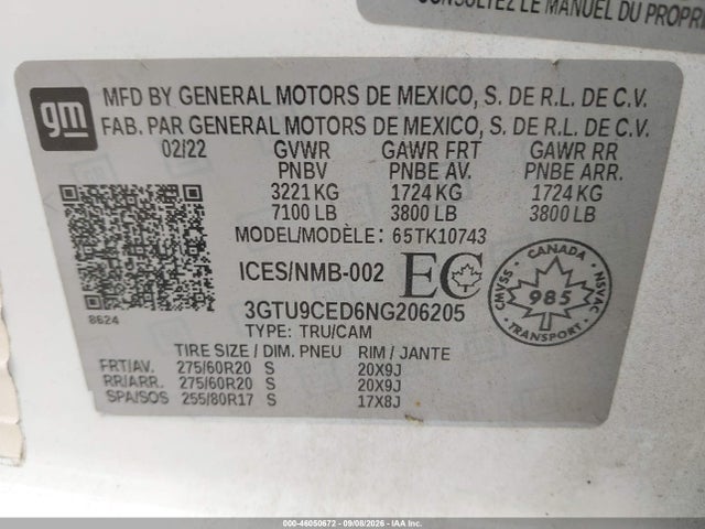 2022 GMC SIERRA 1500 LIMITED ELEVATION 9