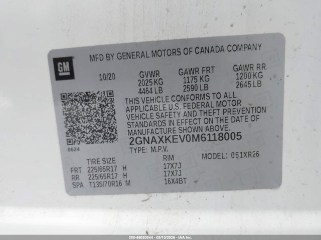 2021 CHEVROLET EQUINOX FWD LT 9