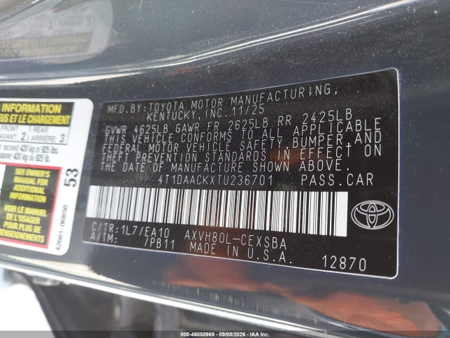 2026 TOYOTA CAMRY SE 9