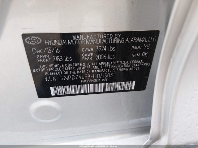 2017 HYUNDAI ELANTRA SE 9
