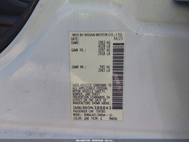 2023 NISSAN ALTIMA SV FWD 9