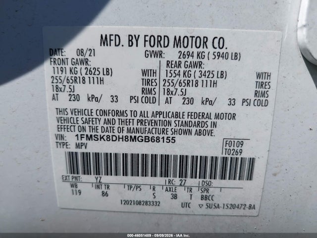 2021 FORD EXPLORER XLT 9