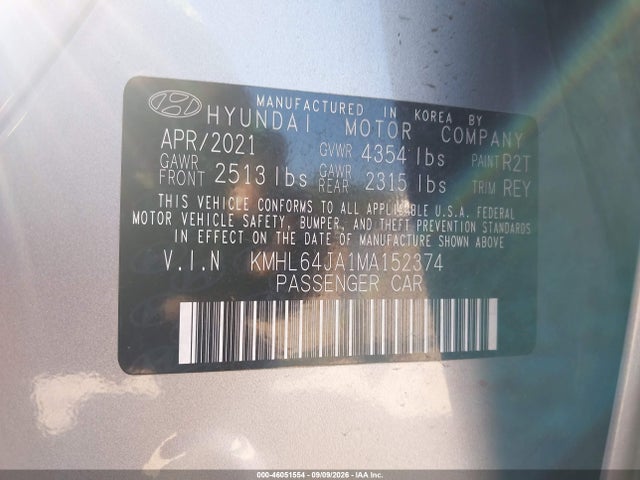 2021 HYUNDAI SONATA SEL 9
