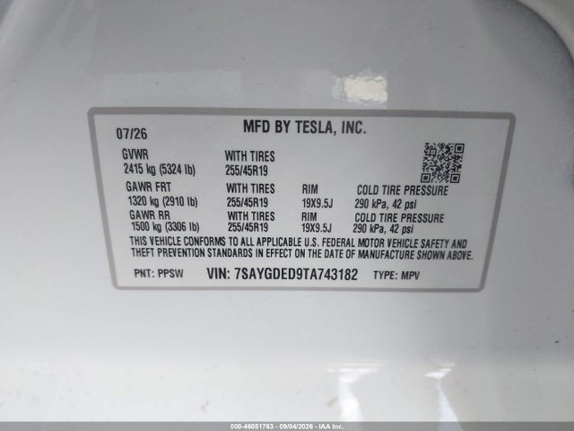 2026 TESLA MODEL Y PREMIUM REAR-WHEEL DRIVE/REAR-WHEEL DRIVE 9