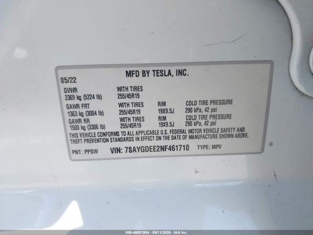2022 TESLA MODEL Y LONG RANGE DUAL MOTOR ALL-WHEEL DRIVE 9