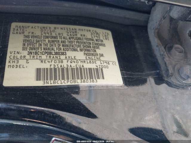 2011 Nissan VERSA 1.8S 照片 9