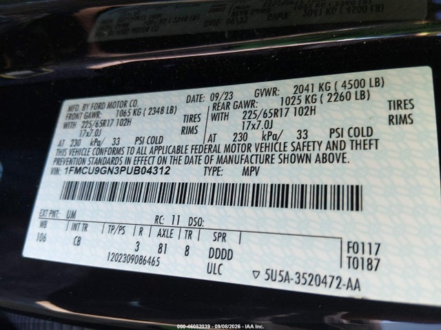 2023 FORD ESCAPE ACTIVE 9
