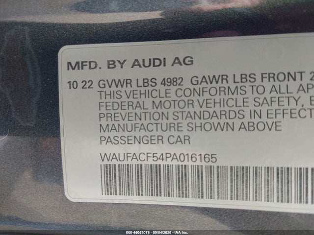 2023 AUDI A5 SPORTBACK PREMIUM PLUS 45 TFSI S LINE QUATTRO S TRONIC 9