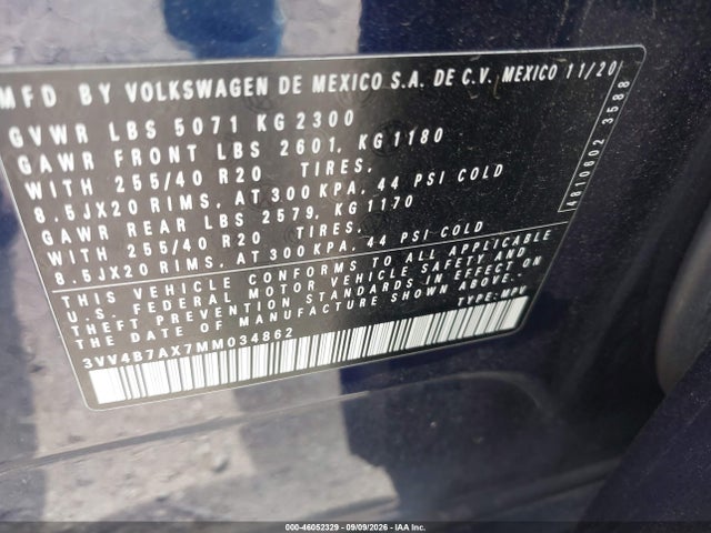 2021 VOLKSWAGEN TIGUAN 2.0T SEL PREMIUM R-LINE 9