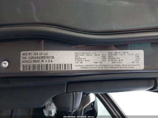 2021 JEEP GRAND CHEROKEE L ALTITUDE 4X4 9