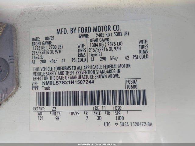 2022 FORD TRANSIT CONNECT XL 9