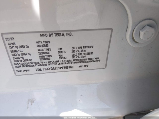 2023 TESLA MODEL Y AWD/LONG RANGE DUAL MOTOR ALL-WHEEL DRIVE 9