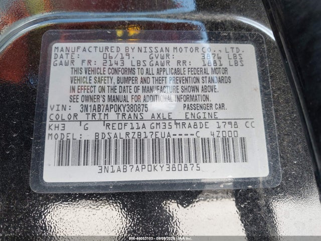 2019 NISSAN SENTRA SR 9