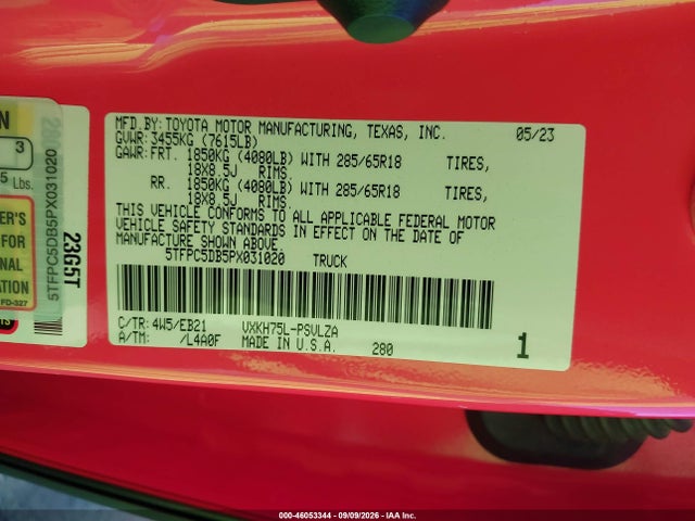 2023 TOYOTA TUNDRA CREWMAX LIMITED/CREWMAX TRD PRO 9
