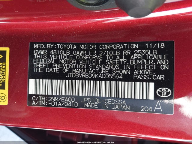 2019 TOYOTA MIRAI 9