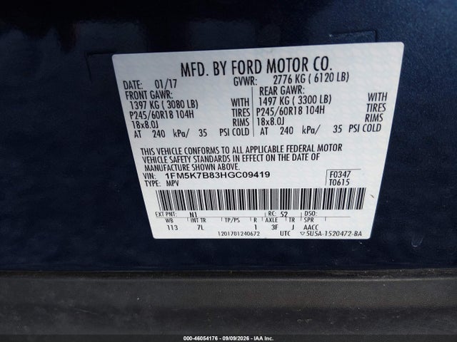 2017 FORD EXPLORER 9