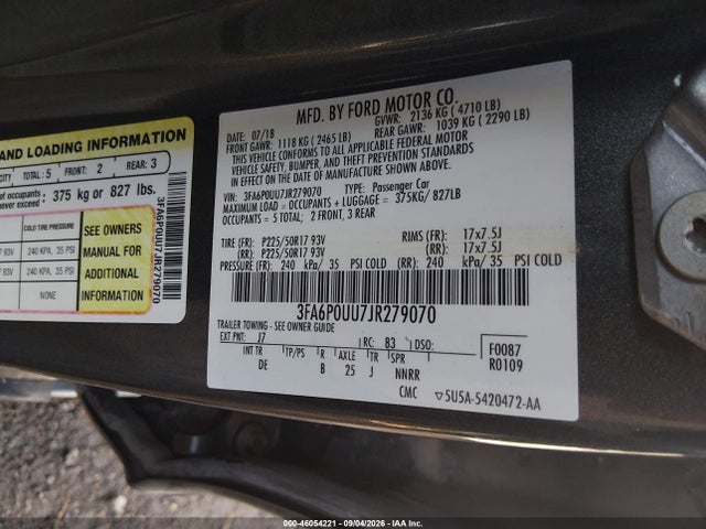 2018 FORD FUSION HYBRID S 9