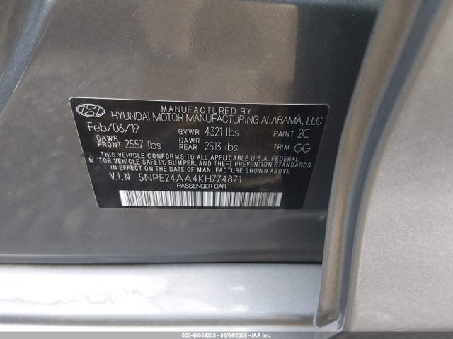 2019 HYUNDAI SONATA ECO 9