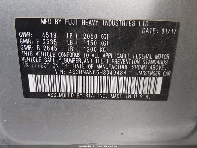 2017 SUBARU LEGACY 2.5I LIMITED 9
