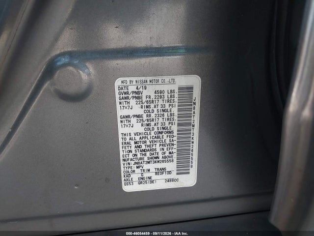2019 NISSAN ROGUE S 9