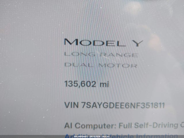 2022 TESLA MODEL Y LONG RANGE DUAL MOTOR ALL-WHEEL DRIVE 15