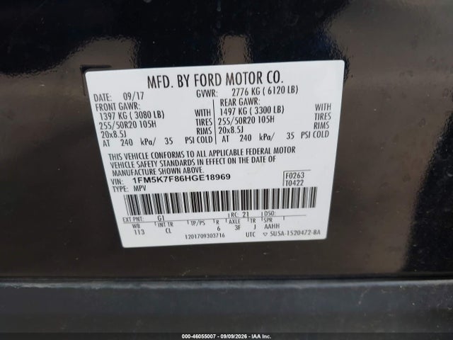 2017 FORD EXPLORER LIMITED 9