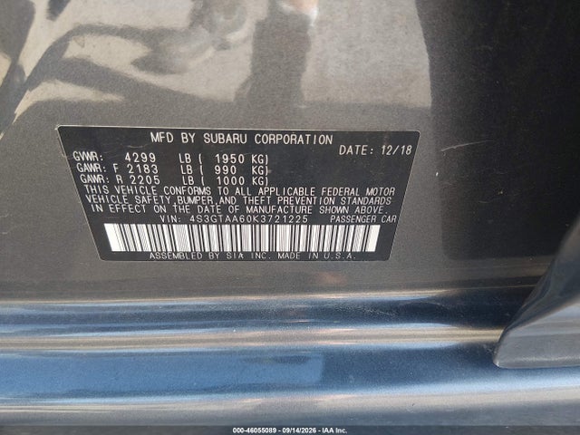 2019 SUBARU IMPREZA 2.0I 9