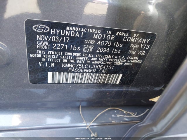 2018 HYUNDAI IONIQ HYBRID SEL 9