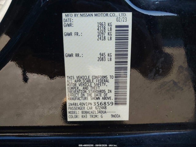 2023 NISSAN ALTIMA SV FWD 9