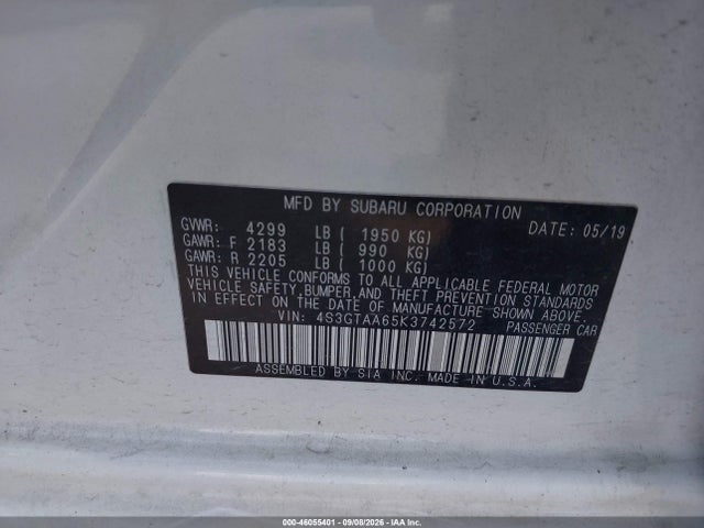 2019 SUBARU IMPREZA 2.0I 9