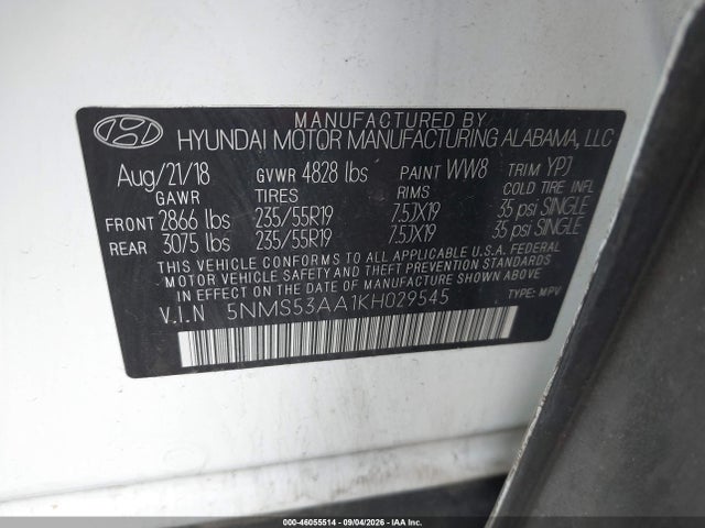 2019 HYUNDAI SANTA FE ULTIMATE 2.0T 9