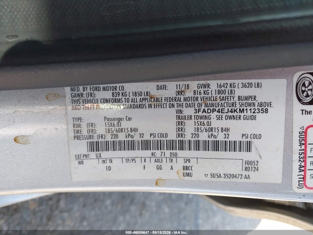 2019 FORD FIESTA SE SE 9