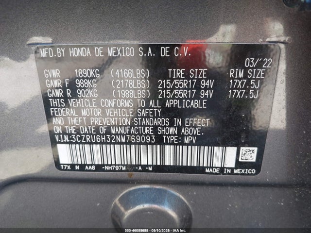 2022 HONDA HR-V AWD LX 9