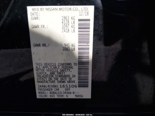 2019 NISSAN ALTIMA 2.5 SR 9