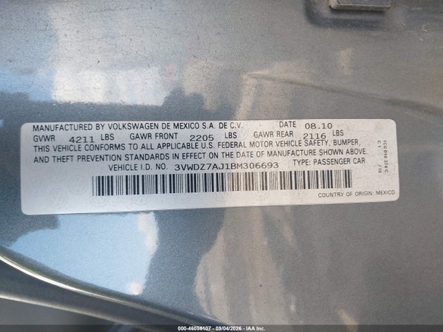 2011 Volkswagen JETTA 2.5L SE 照片 9