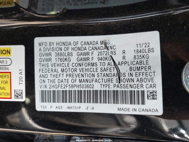 2023 HONDA CIVIC SPORT 9