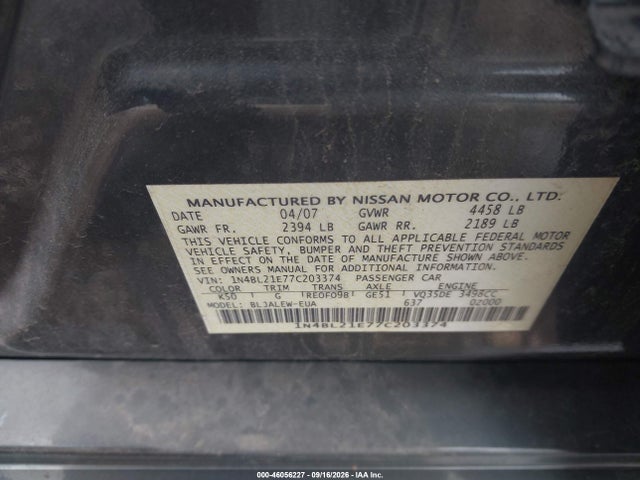 صورة 9 لـ 2007 Nissan ALTIMA 3.5 SL