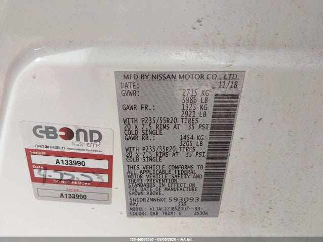 2019 NISSAN PATHFINDER PLATINUM 9
