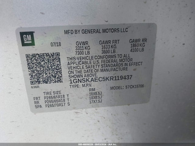 2019 CHEVROLET TAHOE LS 9