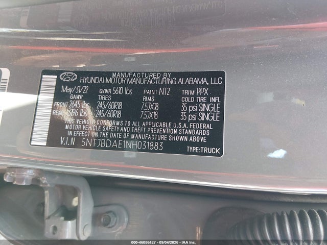 2022 HYUNDAI SANTA CRUZ SEL 9